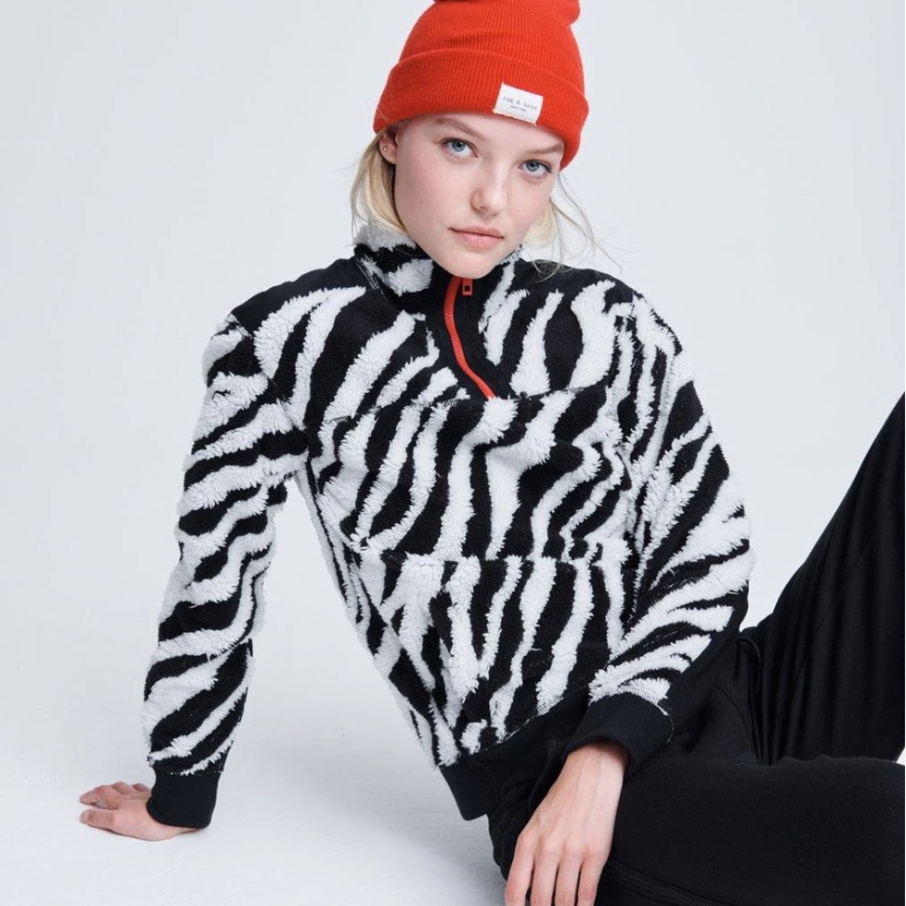 Rag & Bone Zebra Fleece Sweatshirt, Size XS